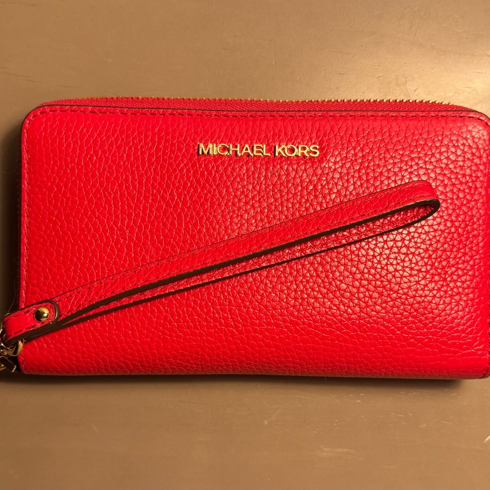 Michael Kors Red Wristlet Wallet